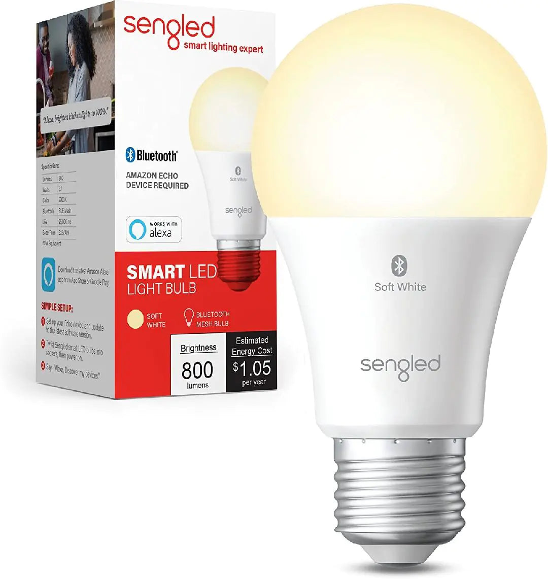 Sengled LED Smart Light Bulb – Alexa-Compatible Dimmable Bulb with Voice Control & Light Scheduling Sengled LED Smart Light Bulb – Alexa-Compatible Dimmable Bulb with Voice Control & Light Scheduling