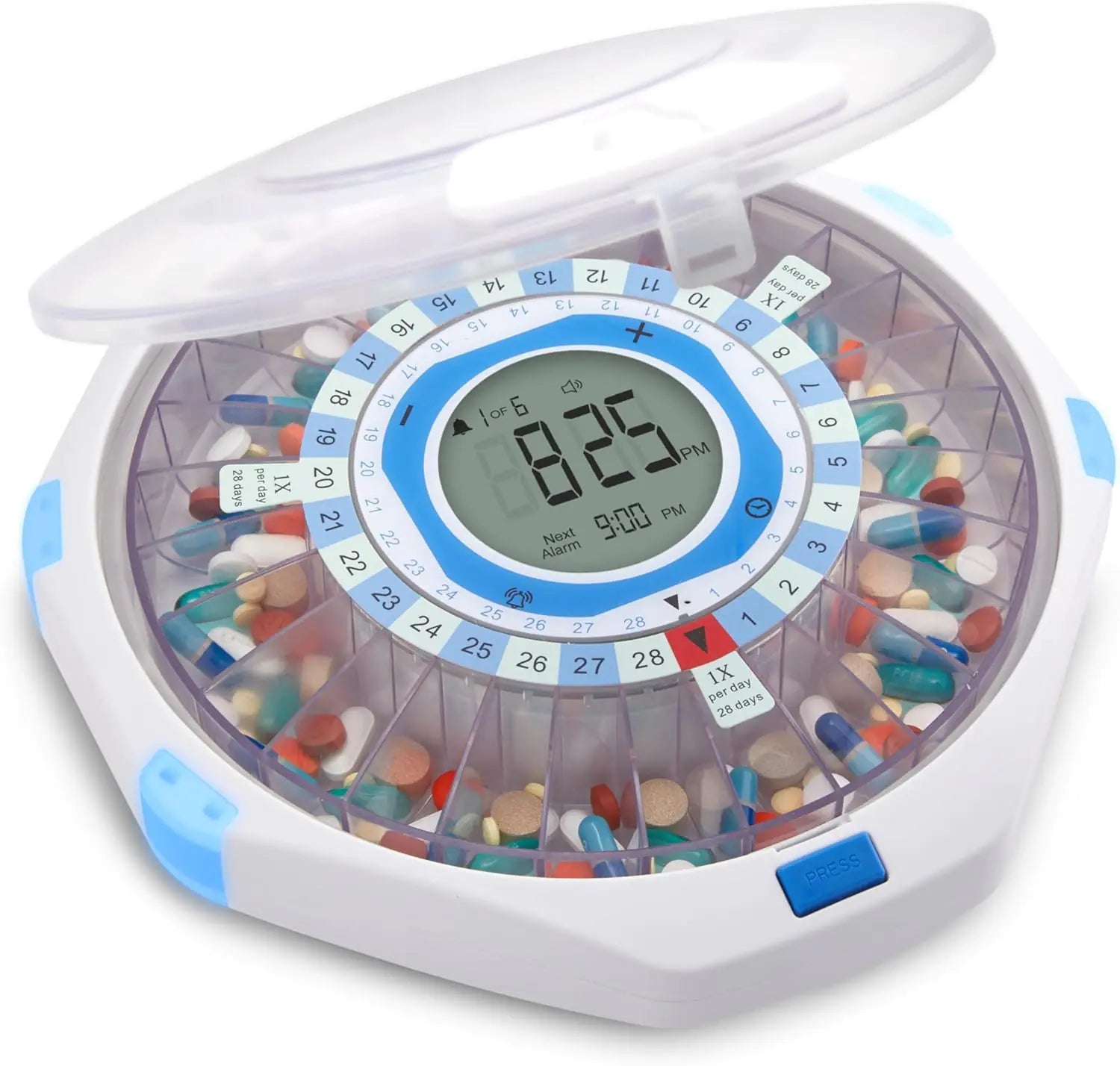 LiveFine WiFi Automatic Pill Dispenser – 28-Day Medication Organizer with Remote Monitoring, Locking Key & Light/Sound Alarms LiveFine WiFi Automatic Pill Dispenser – 28-Day Medication Organizer with Remote Monitoring, Locking Key & Light/Sound Alarms