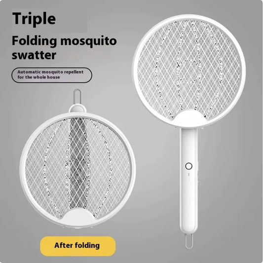 Rechargeable Electric Mosquito Swatter – Foldable Insect Zapper with Aromatherapy Function