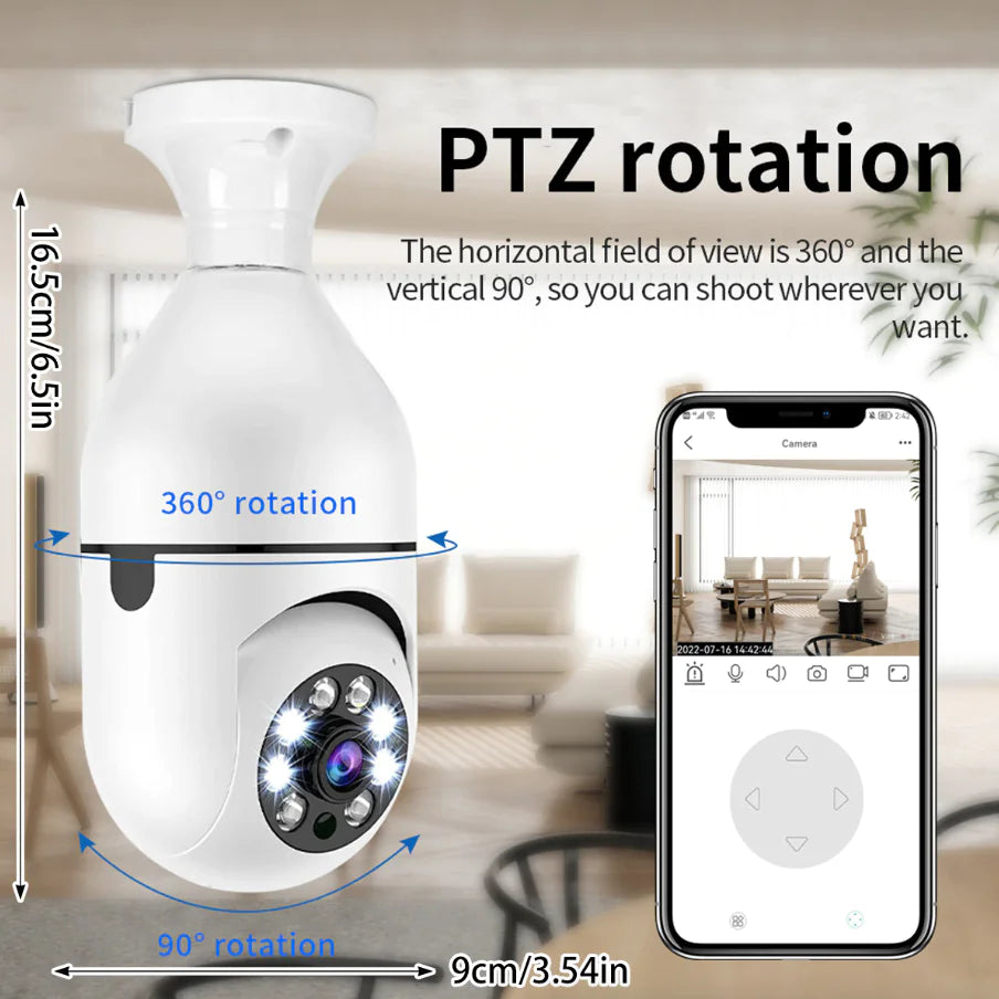 360° 1080P IP E27 Light Bulb Camera Wi-Fi IR Night Smart Home Wireless Security 360° 1080P IP E27 Light Bulb Camera Wi-Fi IR Night Smart Home Wireless Security
