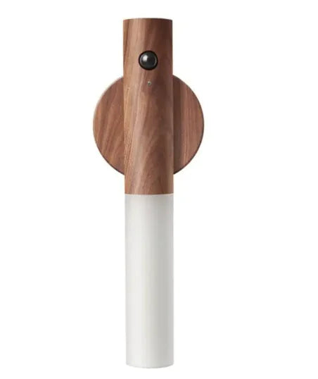 Magnetic Motion Sensor Night Light | USB Rechargeable LED with Wooden Base