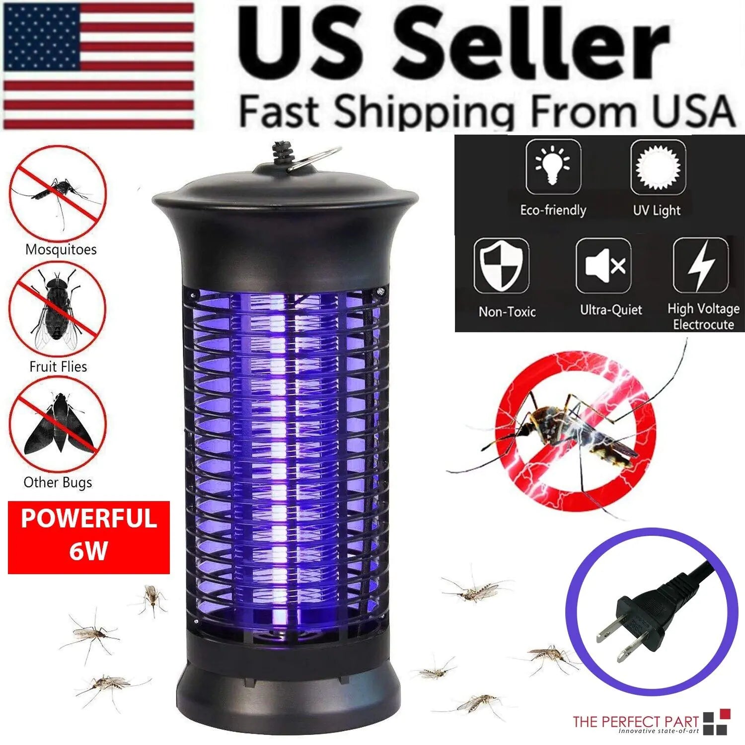 Electric Fly Gnat Killer Lamp Pests Fly Insect Trap Mosquito Bug Zapper 4,000V Electric Fly Gnat Killer Lamp Pests Fly Insect Trap Mosquito Bug Zapper 4,000V