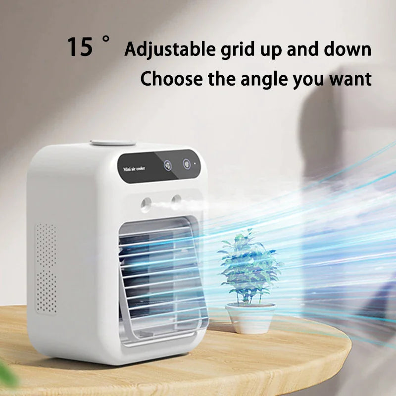 Portable Mini Air Conditioner – USB Cooling Fan with Humidifier Mist for Personal Use Portable Mini Air Conditioner – USB Cooling Fan with Humidifier Mist for Personal Use