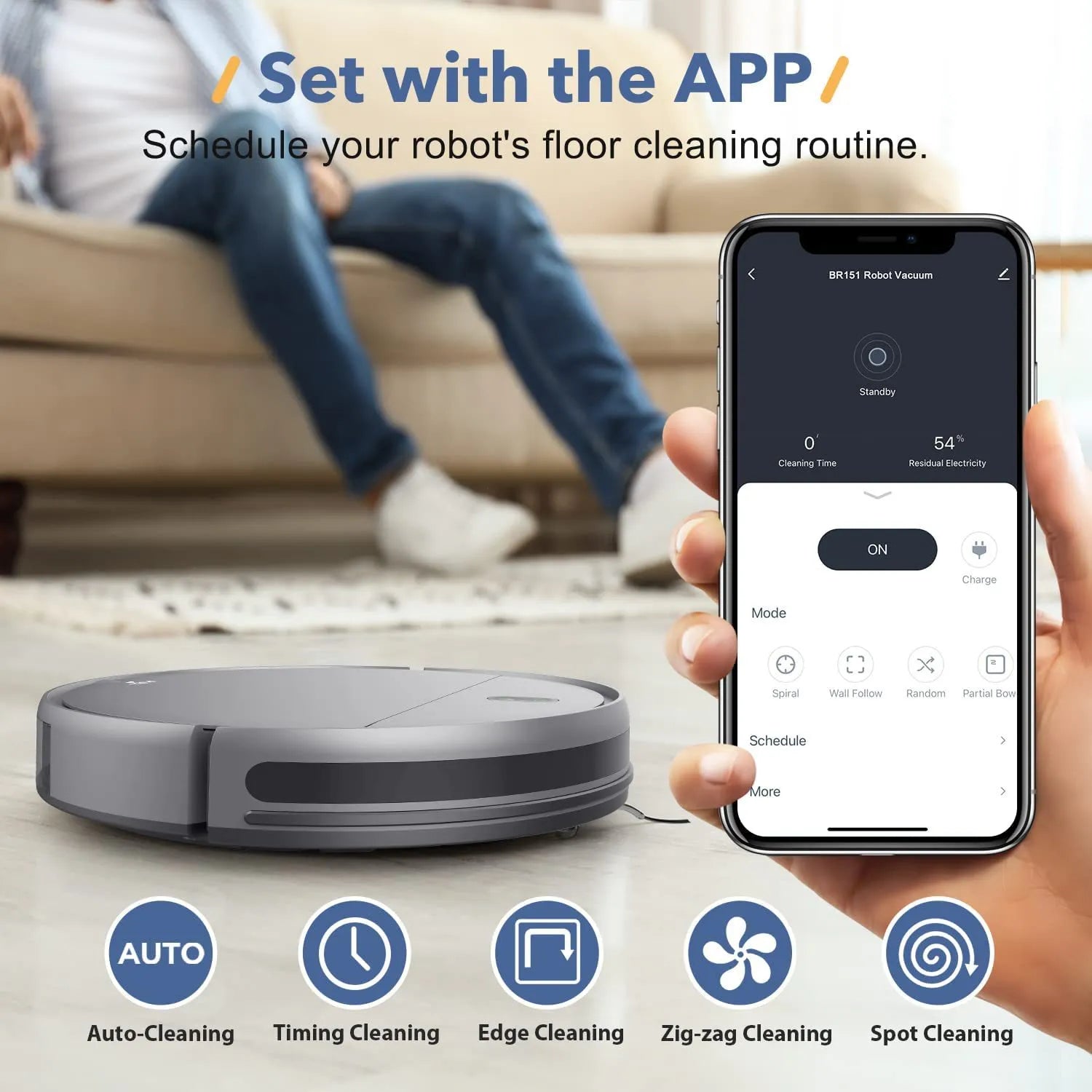 Smart Cleaning Robot – 3-in-1 Sweeping, Mopping & Vacuuming with Remote Control
