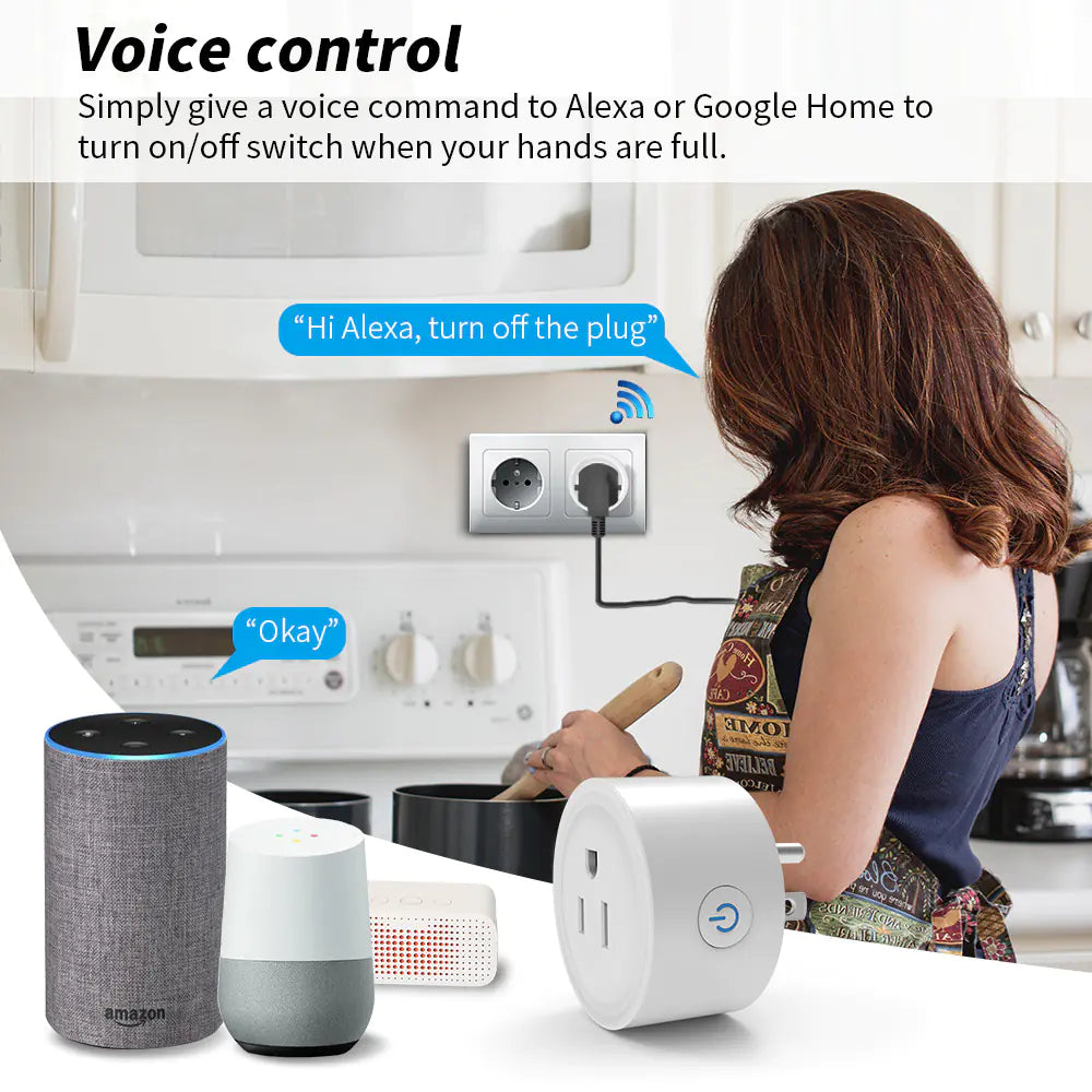 Tuya WiFi Zigbee Smart Plug – Remote Voice Control, Energy Monitoring, and Timer Function