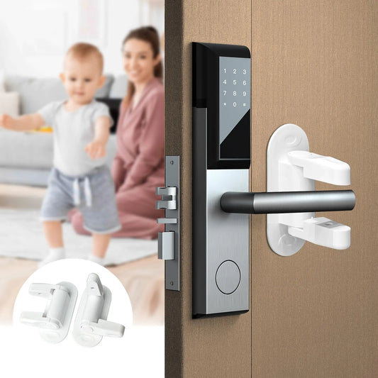 Child Proof Door Lever Lock for Seniors and Toddlers – 2 Pack Safety Handle Locks for Bedrooms, Bathrooms, and Front Doors