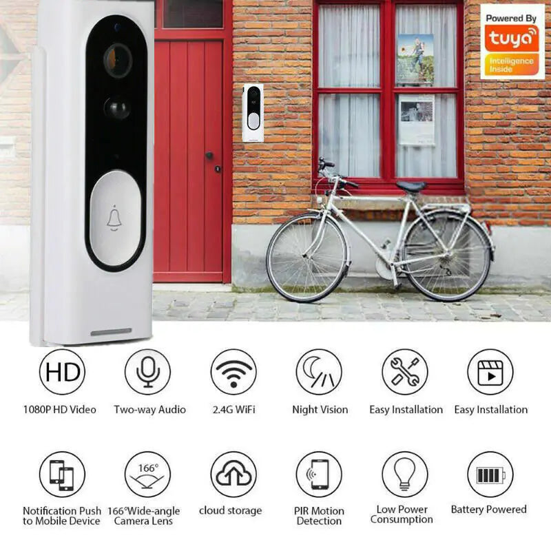 WiFi Ring Doorbell – 1080P HD Wireless Security Camera with Chime and Night Vision