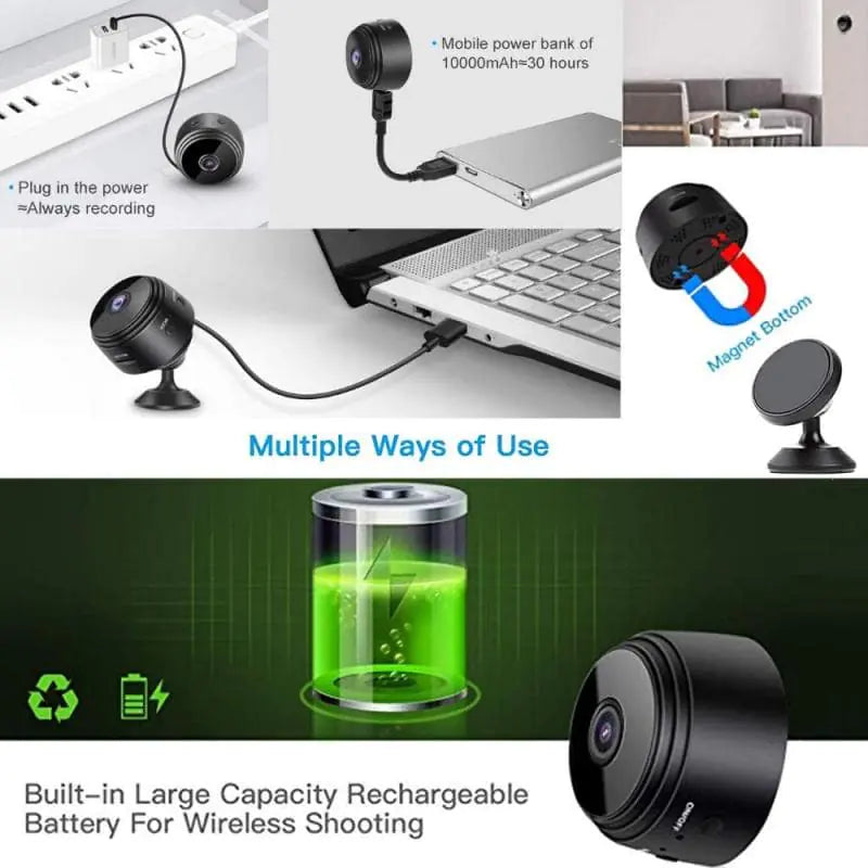 WiFi Mini Security Camera – 1080P Smart Wireless Cam with Night Vision & Motion Detection