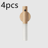 Magnetic Motion Sensor LED Night Light – USB Rechargeable Wooden Base Light for Hallways, Cabinets & Bedrooms