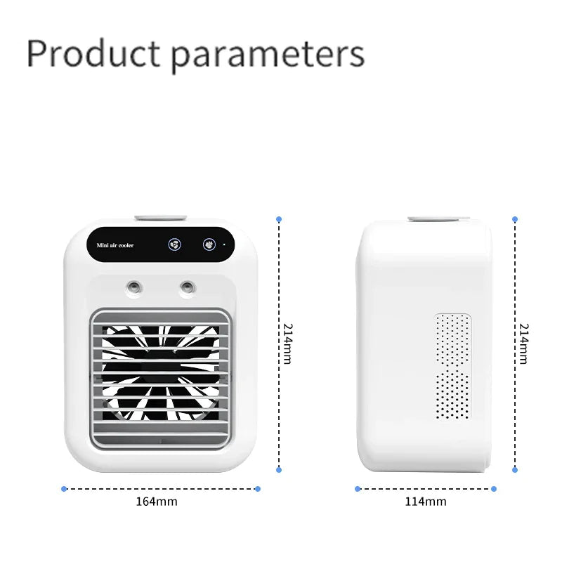 Portable Mini Air Conditioner – USB Cooling Fan with Humidifier Mist for Personal Use