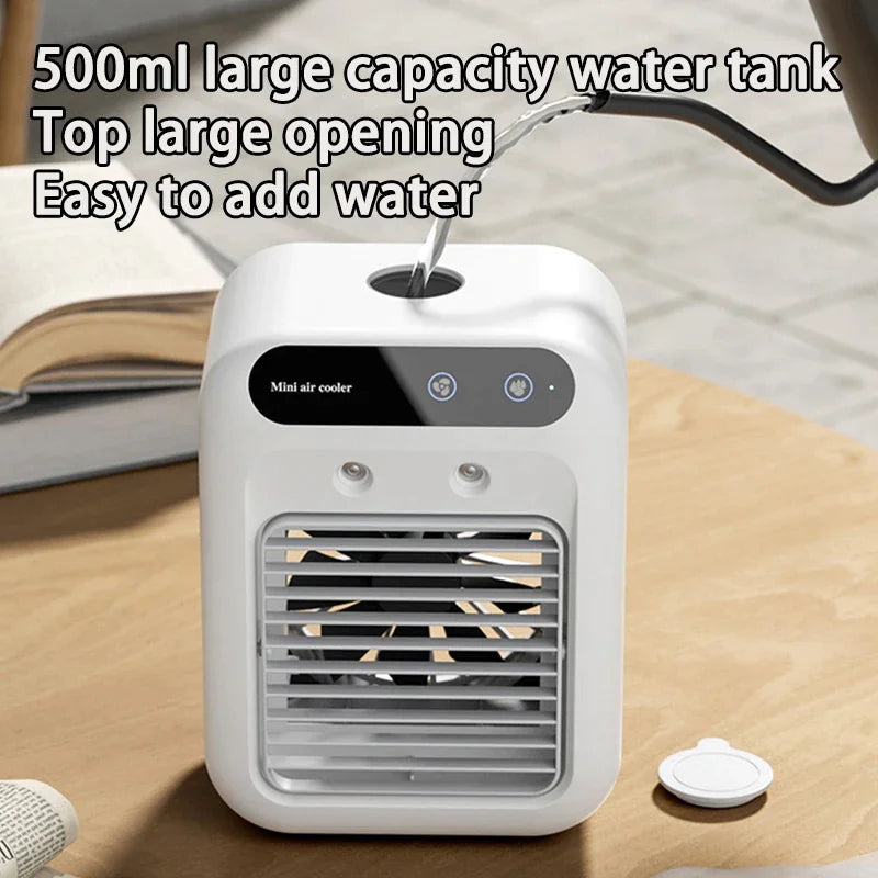 Portable Mini Air Conditioner – USB Cooling Fan with Humidifier Mist for Personal Use