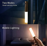 Magnetic Motion Sensor Night Light | USB Rechargeable LED with Wooden Base