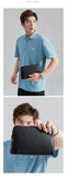 Men's Fingerprint Lock Clutch – Luxury Cowhide Handbag with USB Charging and Anti-Theft Security