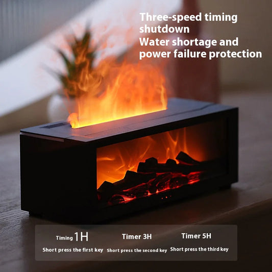 Flame Essential Oil Diffuser – Ultrasonic Aromatherapy Humidifier with LED Flame Effect & Remote Control