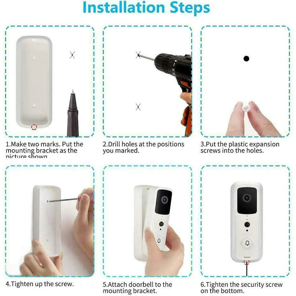 WiFi Ring Doorbell – 1080P HD Wireless Security Camera with Chime and Night Vision